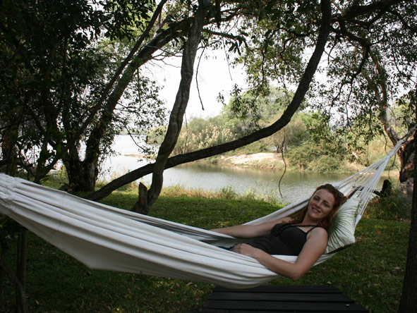 Leanne Rodney - taking time out while on safari in Zambia